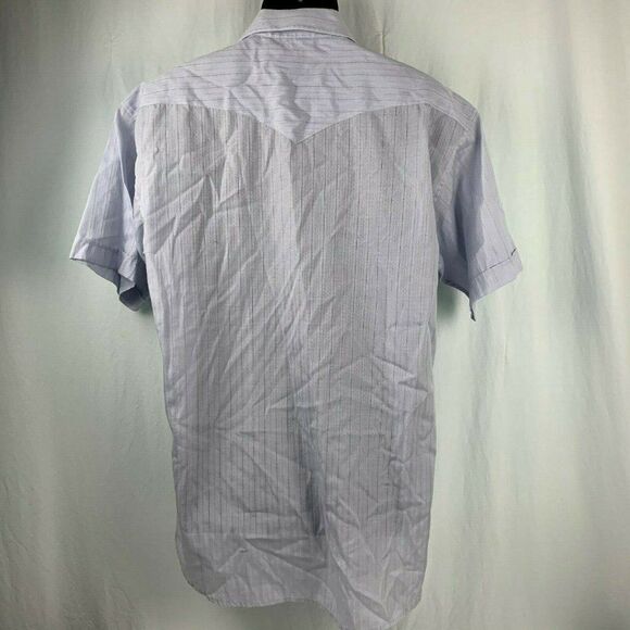 Panhandle Slim Western Shirt 17 Blue Striped Pearl - Picture 4 of 5